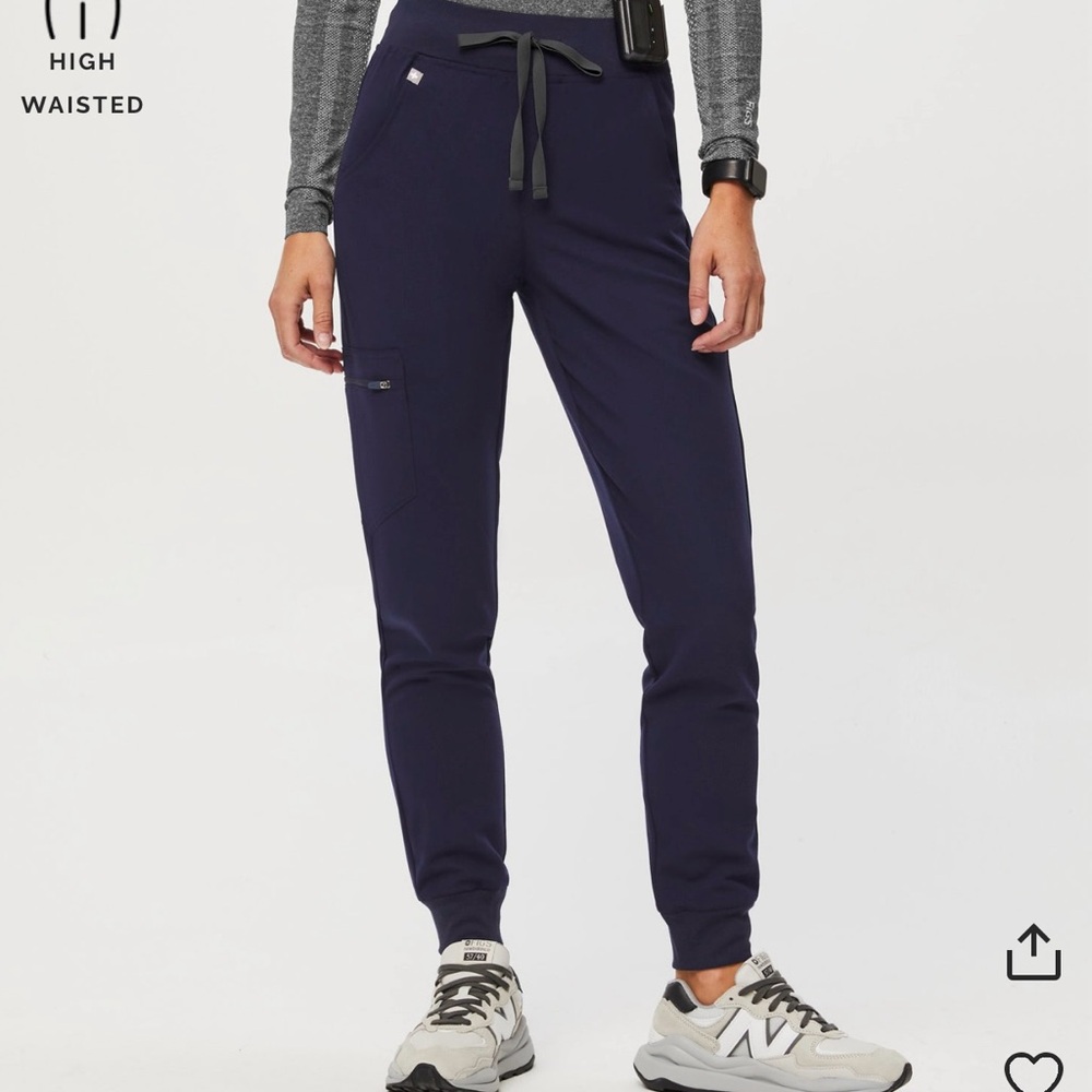 FIGS NAVY BLUE HIGH WASTED ZAMORA JOGGERS